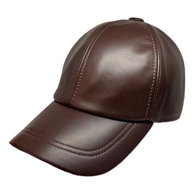Gorra Jockey Cuero Piel De Oveja Unisex Laspezia Mod. Boss