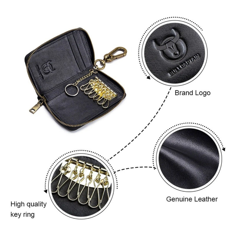 Llavero Billetera Cuero Protec Rfid Bull Captain Mod Grand