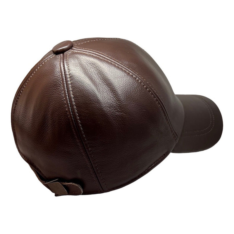 Gorra Jockey Cuero Piel De Oveja Unisex Laspezia Mod. Boss