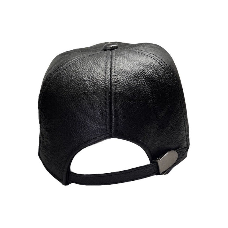 Gorro Jockey Cuero Genuino Estampado Lujo Luxher Mod. Madrid