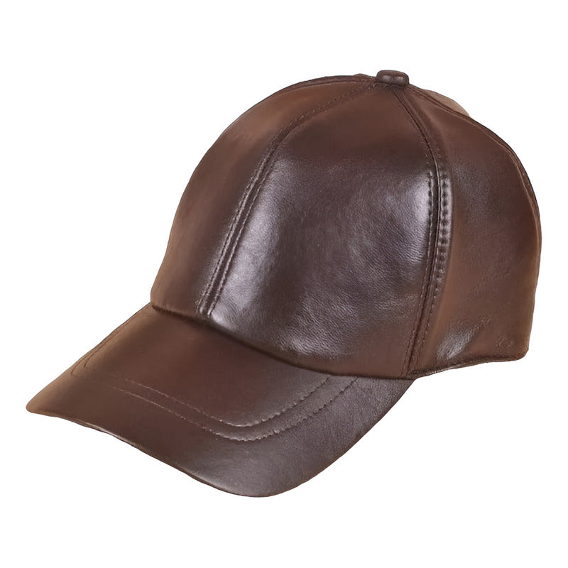 Gorra Jockey Cuero Genuino Piel De Oveja Mod. Train