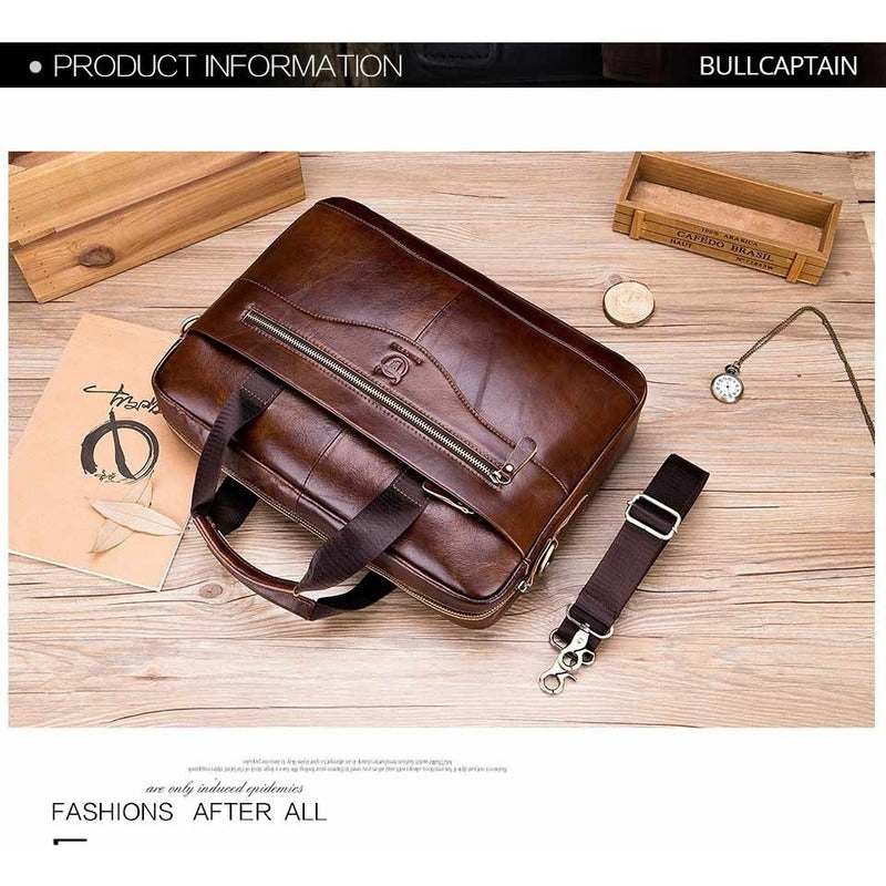 Bolso/maletín Cuero Genuino Bull Captain Mod. Wave