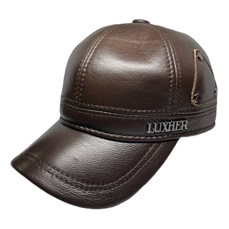 Gorro Jockey De Cuero Genuino Lujo Luxher Mod. Oslo