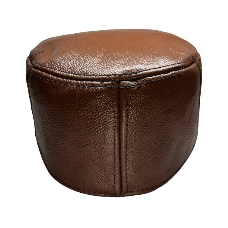 Gorro Unisex Jockey De Cuero Genuino Lujo Luxher Mod. Berlín