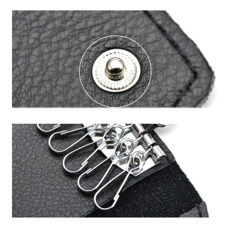 Estuche Portallaves Elegante Llavero Cuero Genuino Mod. Liss