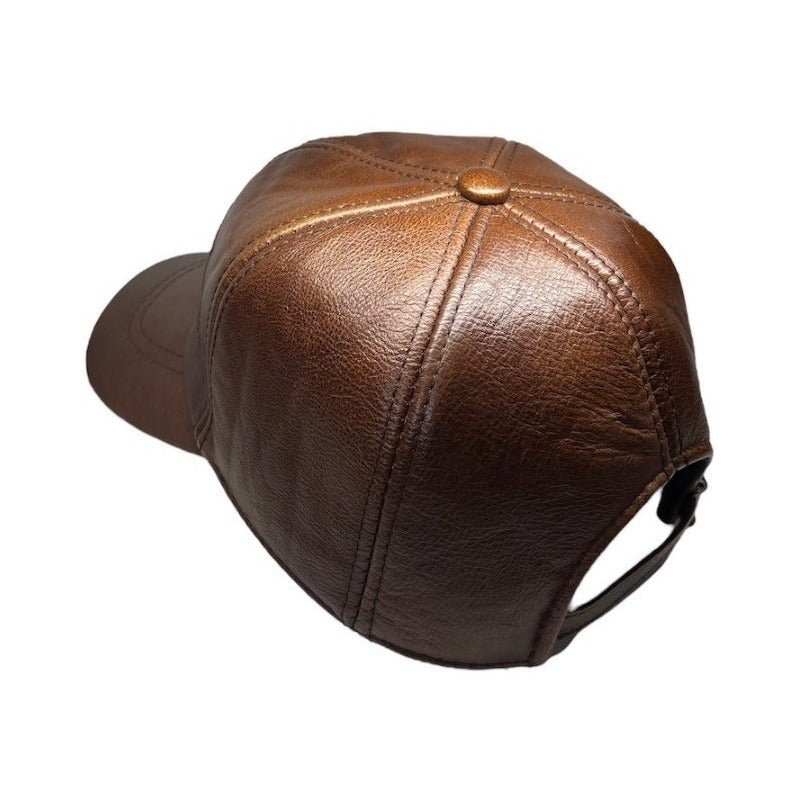 Gorro Jockey Cuero Genuino Estampado Lujo Luxher Mod. Madrid