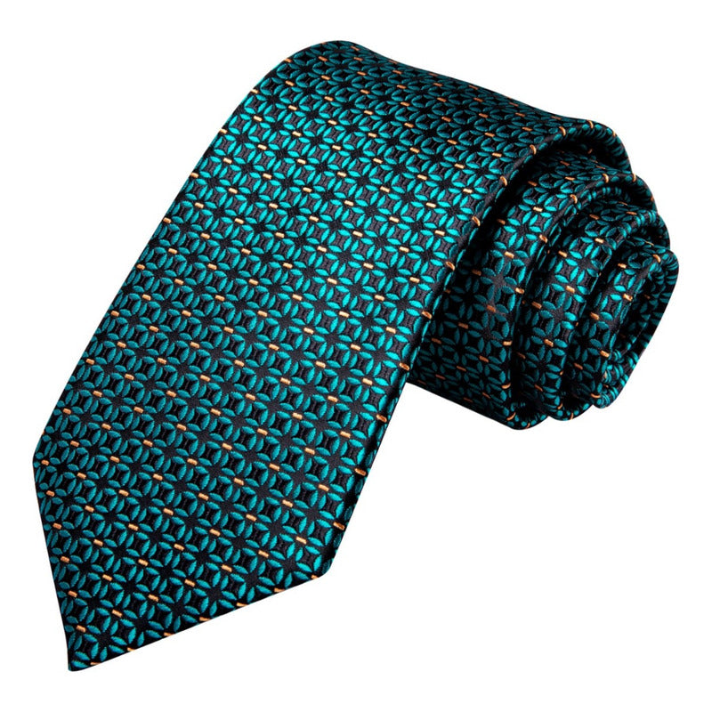 Set Corbata, Pañuelo Y Colleras Seda Lujo Hi-tie Mod Patron