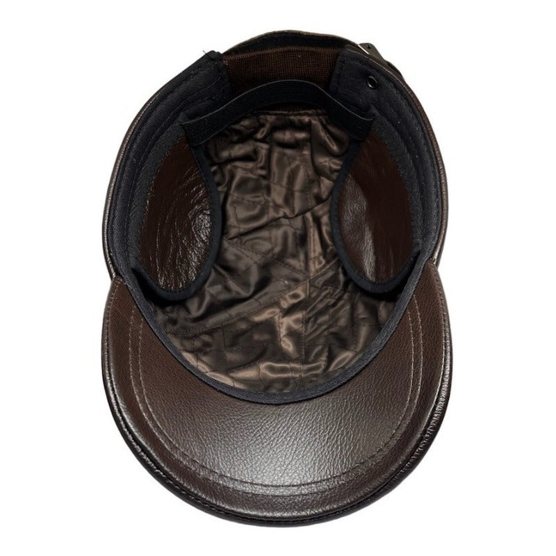 Gorro Jockey De Cuero Genuino Lujo Luxher Mod. Oslo