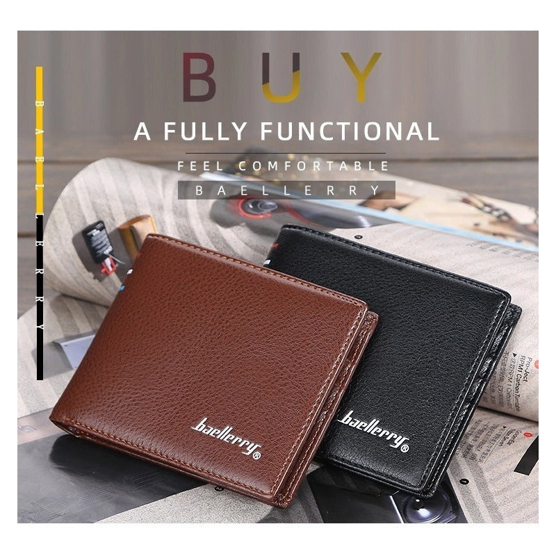 Billetera Hombre De Cuero Pu Baellerry Mod. Square