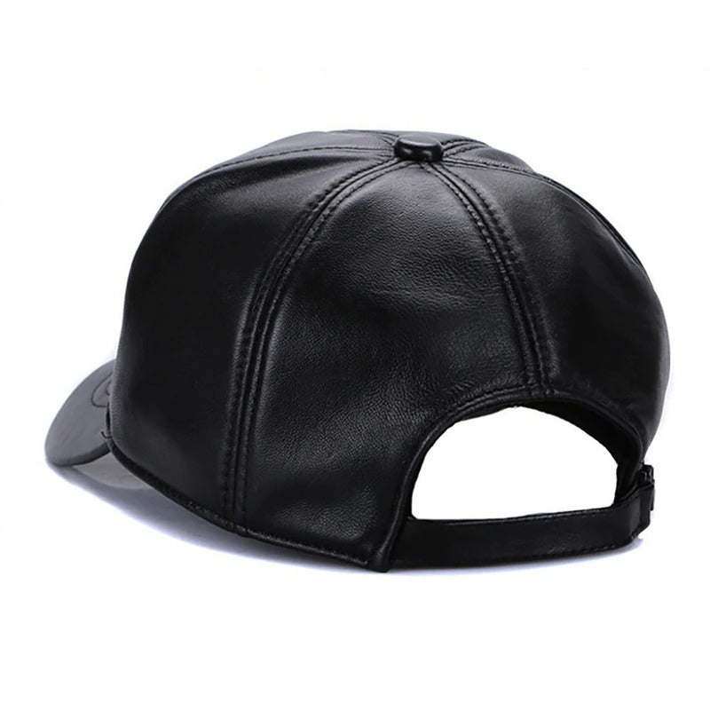 Gorra Jockey Cuero Genuino Piel De Oveja Mod. Train