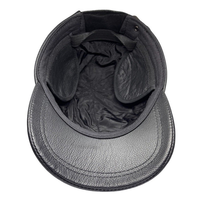 Gorro Jockey De Cuero Genuino Lujo Luxher Mod. Oslo