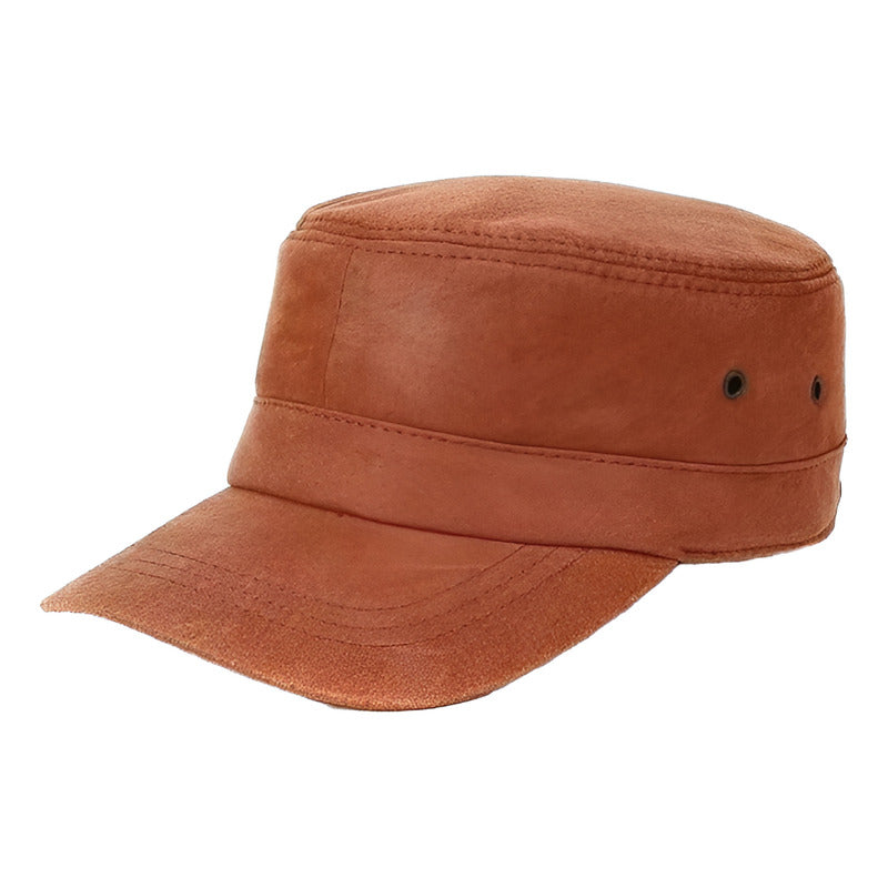 Gorra Jockey Cuero Genuino Piel De Oveja Mod. Smooth