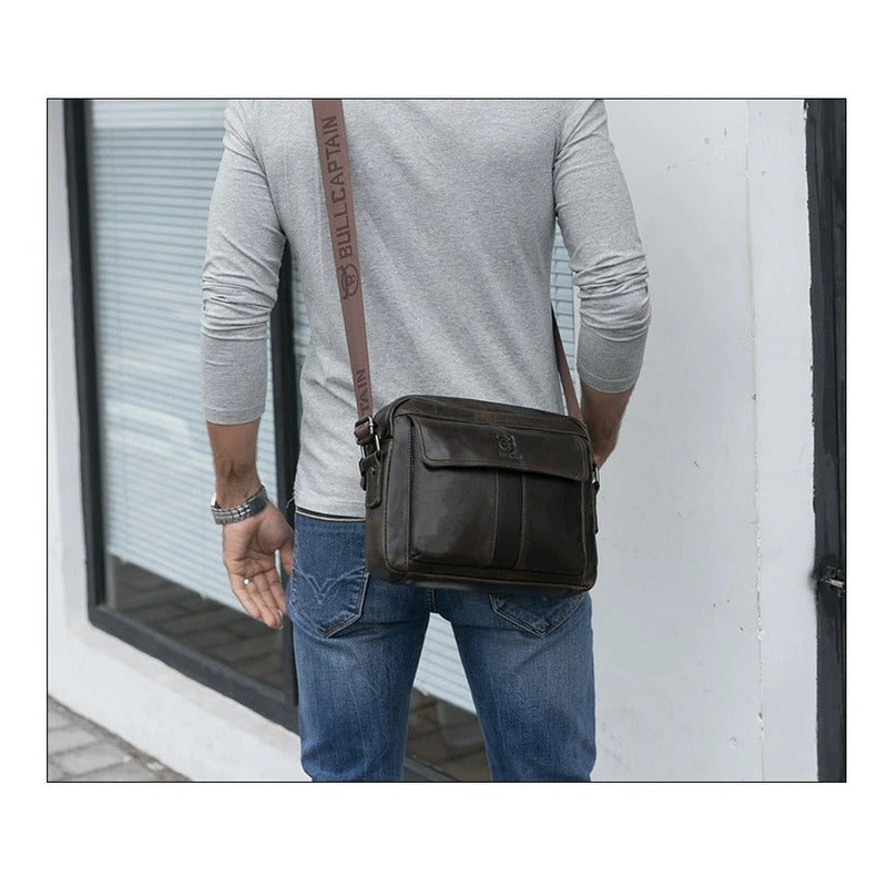Bolso/bandolera Cuero Genuino Bull Captain Mod. Front