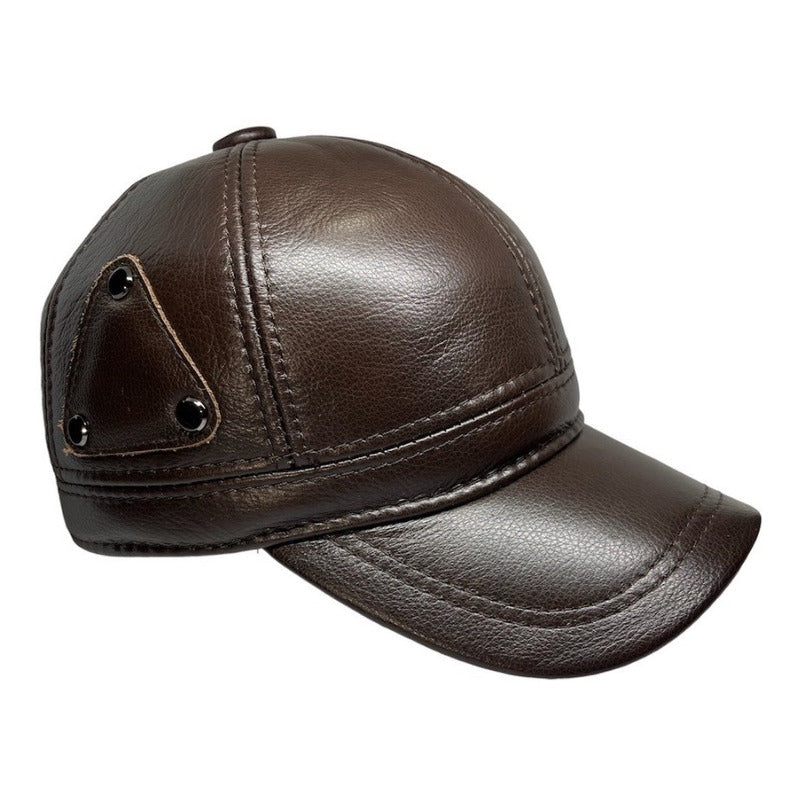 Gorro Jockey De Cuero Genuino Lujo Luxher Mod. Oslo
