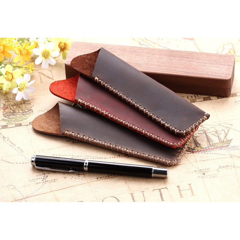 Porta Lápices Artesanal De Cuero Genuino Mod. Fov