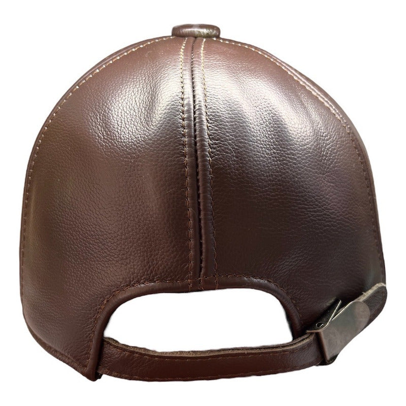 Gorra Jockey Cuero Piel De Oveja Unisex Laspezia Mod. Boss