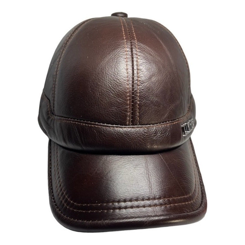 Gorra Jockey Cuero Genuino Lujo Luxher Orejeras Mod. Toronto
