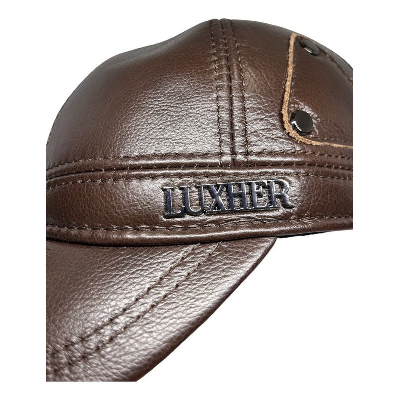 Gorro Jockey De Cuero Genuino Lujo Luxher Mod. Oslo