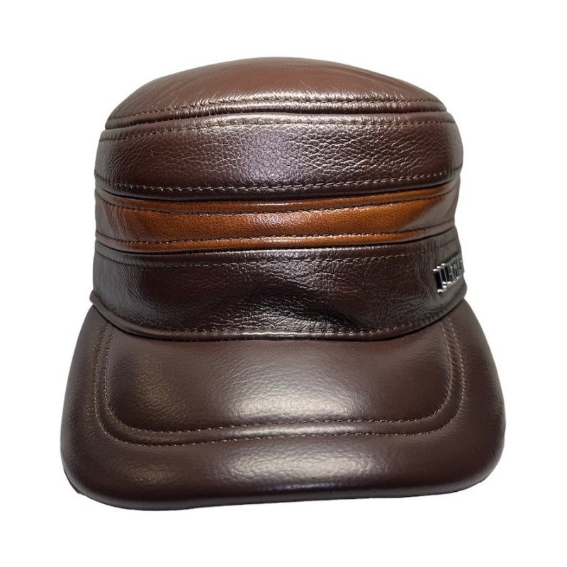 Gorro Jockey De Cuero Genuino Lujo Luxher Mod. Moscú