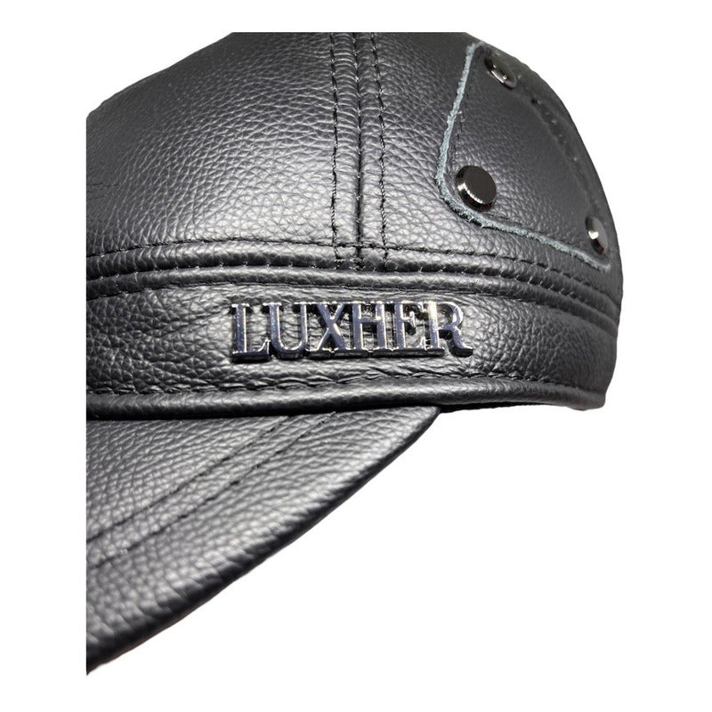Gorro Jockey De Cuero Genuino Lujo Luxher Mod. Oslo
