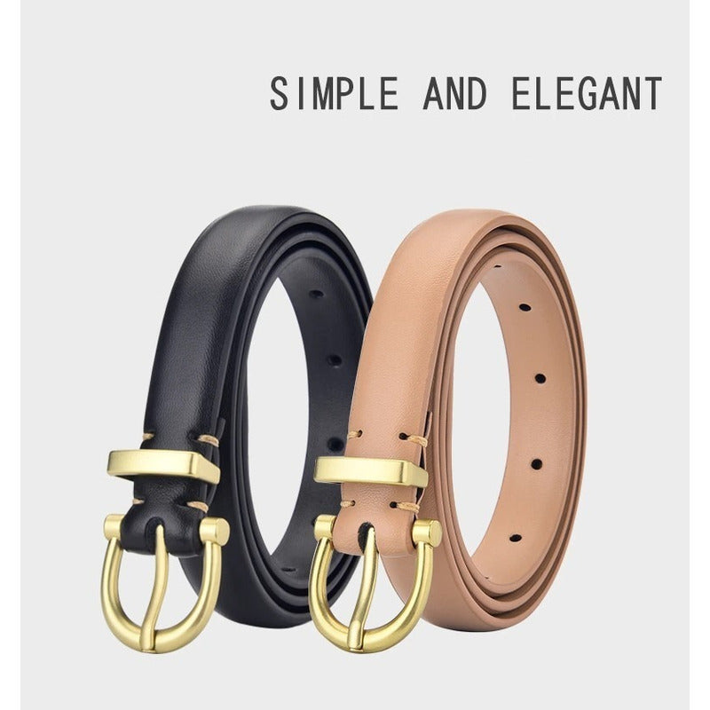 Cinturón Cuero Genuino Mujer Hebilla Tradicional Mod. Case