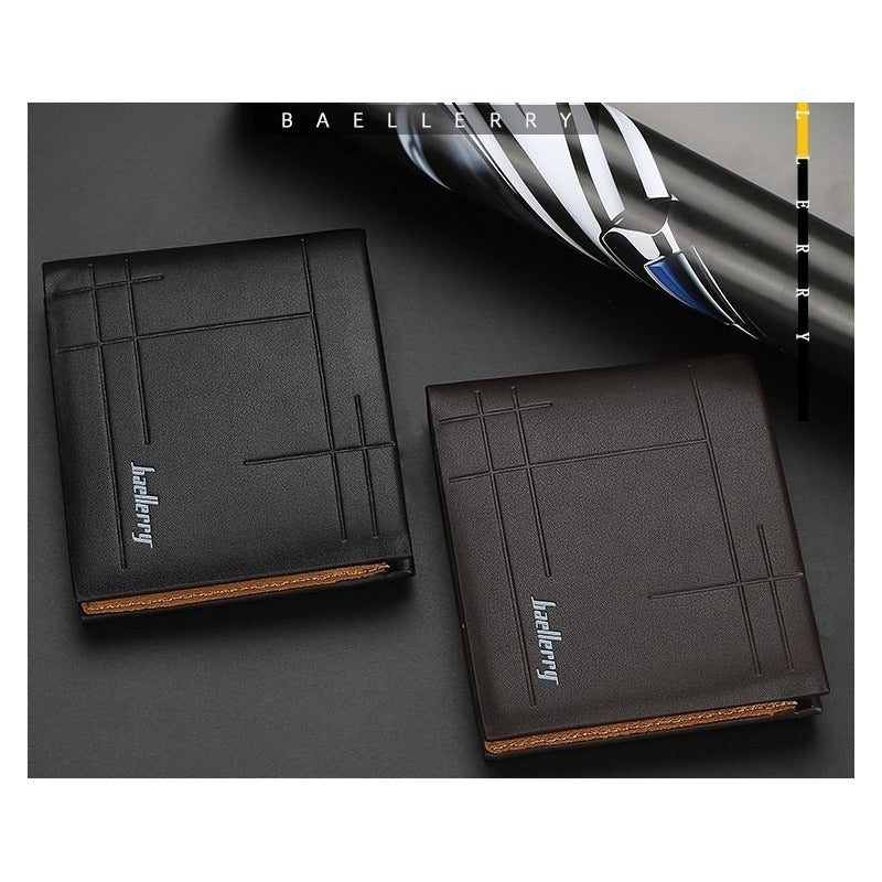 Billetera Hombre De Cuero Pu Baellerry Mod. Line