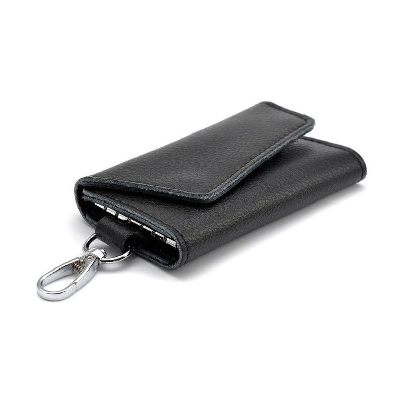 Estuche Portallaves Elegante Llavero Cuero Genuino Mod. Liss