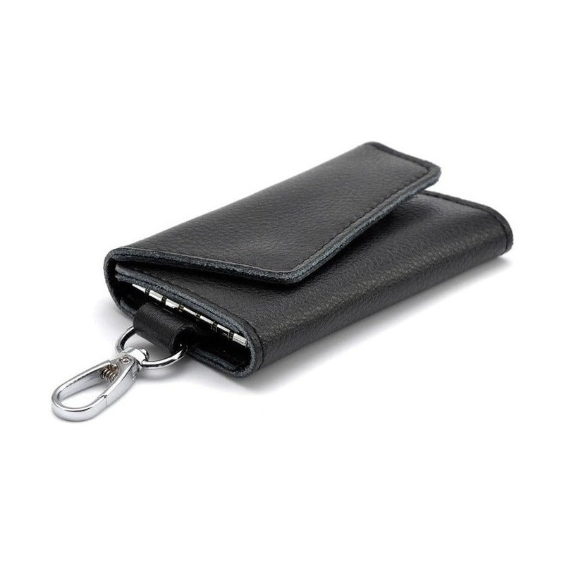 Estuche Portallaves Elegante Llavero Cuero Genuino Mod. Liss