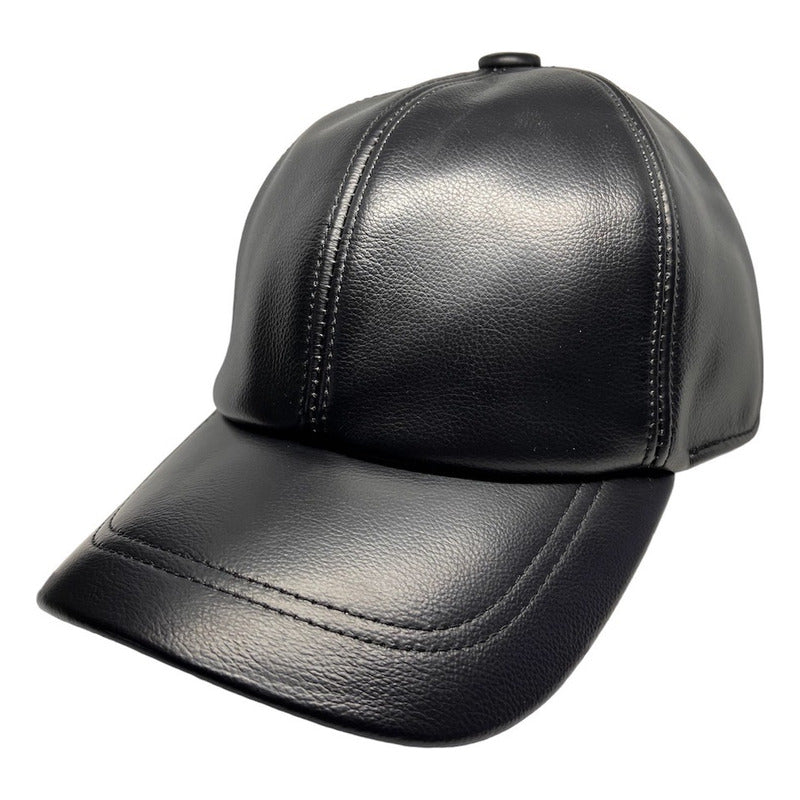 Gorra Jockey Cuero Piel De Oveja Unisex Laspezia Mod. Boss