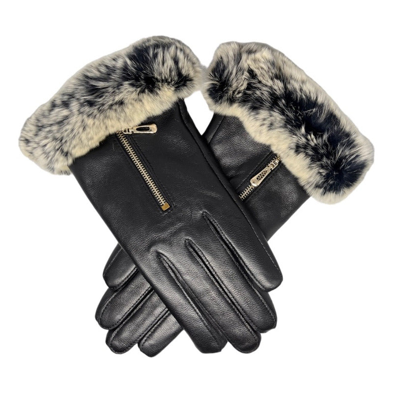 Guantes Invierno De Mujer Cuero Piel De Oveja Mod. Rolly