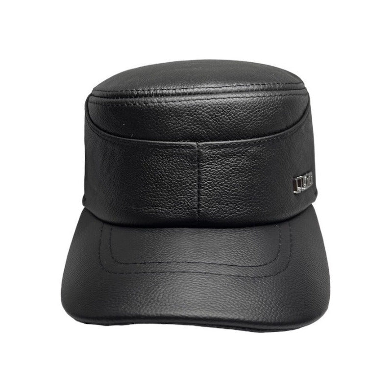 Gorro Unisex Jockey De Cuero Genuino Lujo Luxher Mod. Berlín