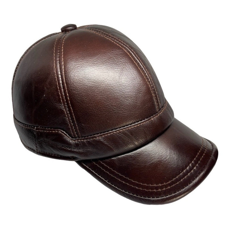 Gorra Jockey Cuero Genuino Lujo Luxher Orejeras Mod. Toronto