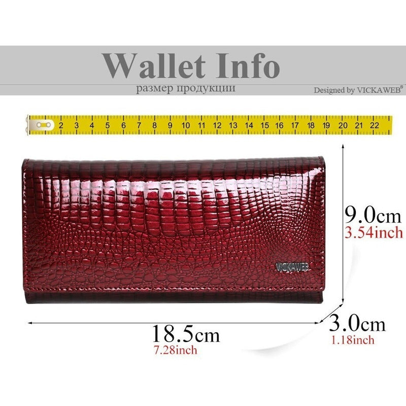 Billetera Larga Mujer Cuero Genuino Vickaweb Mod. Beauty