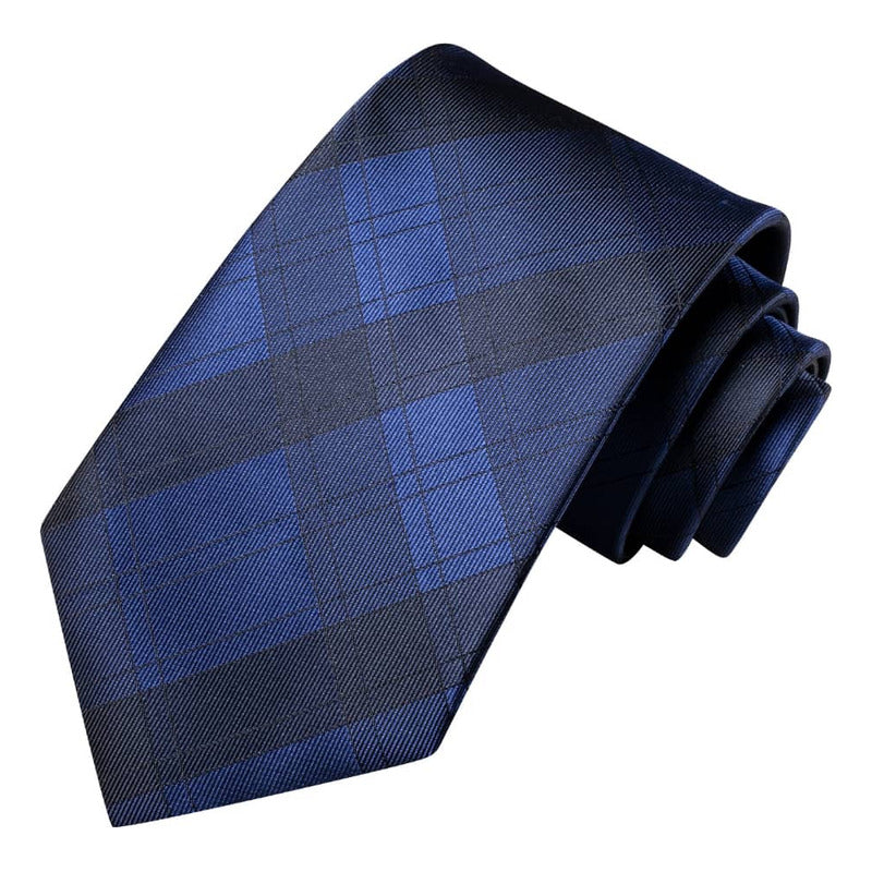 Set Corbata, Pañuelo Y Colleras Seda Lujo Hi-tie Mod Cuadros