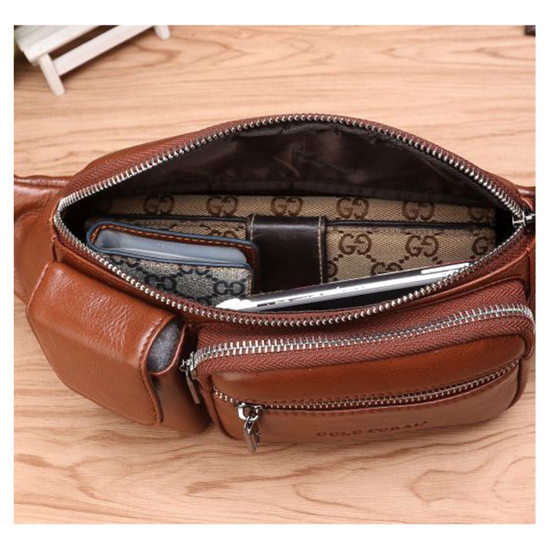 Banano Amplio Cuero Genuino Norbinus Unisex Mod. Double