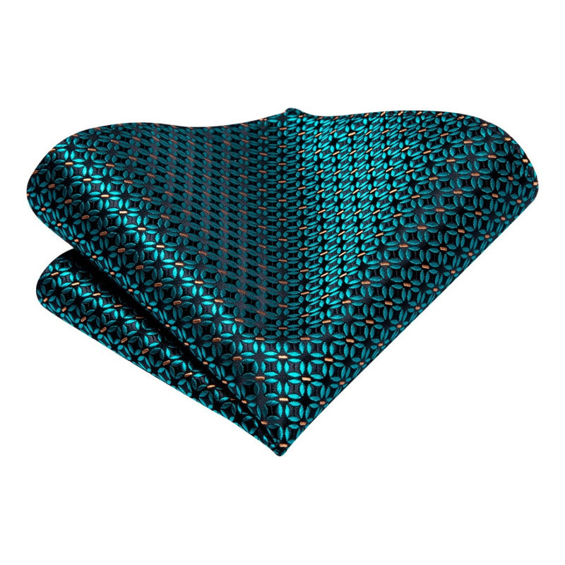 Set Corbata, Pañuelo Y Colleras Seda Lujo Hi-tie Mod Patron