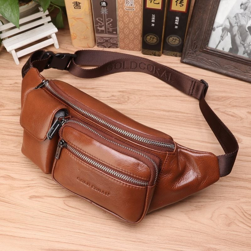 Banano Amplio Cuero Genuino Norbinus Unisex Mod. Double