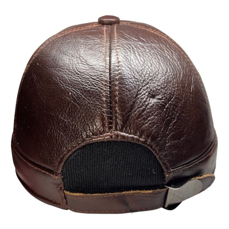 Gorra Jockey Cuero Genuino Lujo Luxher Orejeras Mod. Toronto