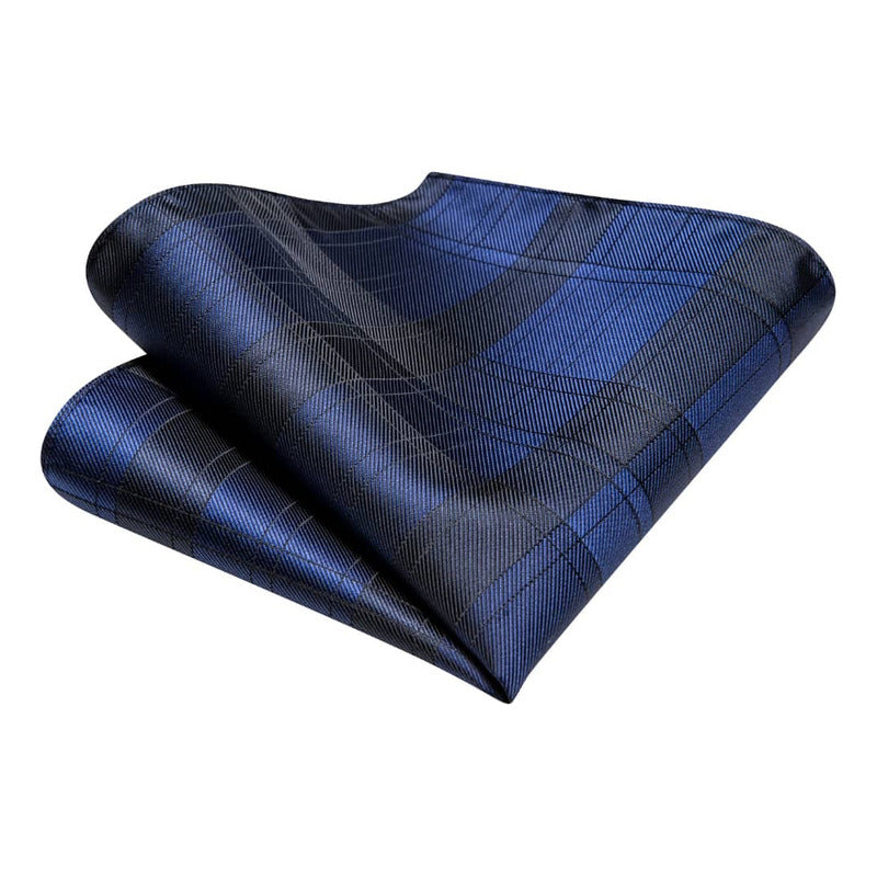 Set Corbata, Pañuelo Y Colleras Seda Lujo Hi-tie Mod Cuadros