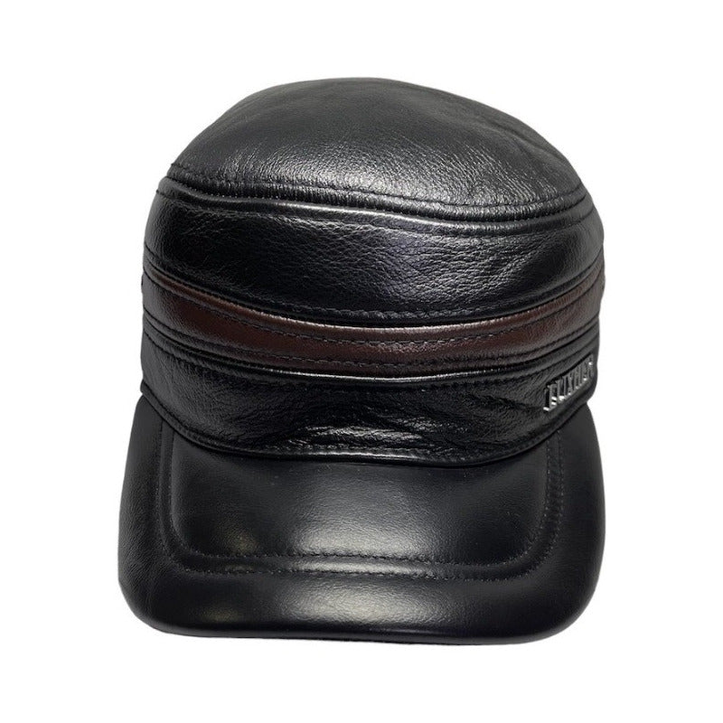 Gorro Jockey De Cuero Genuino Lujo Luxher Mod. Moscú