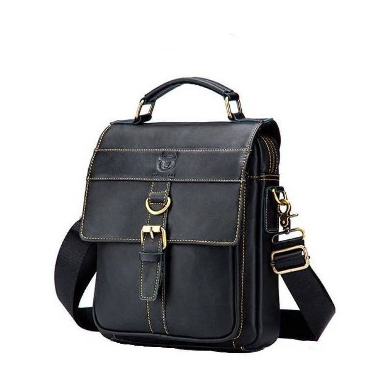 Cartera Satchel Bull Captain Genuine Leather Color Black