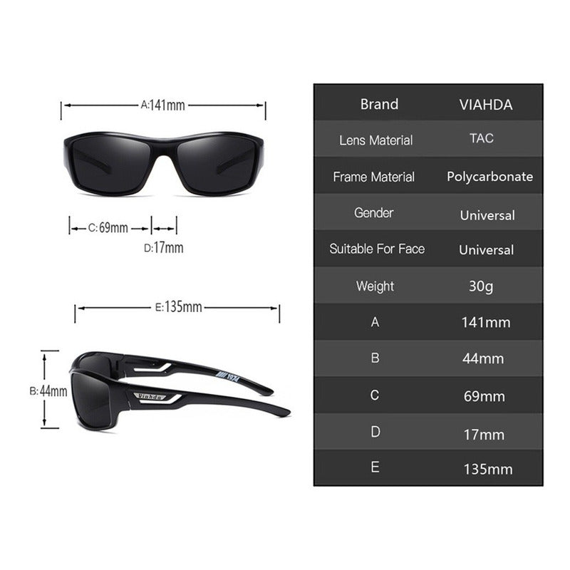 Lentes Sol Polarizado Original Viahda Protec Uv400 Mod Speed