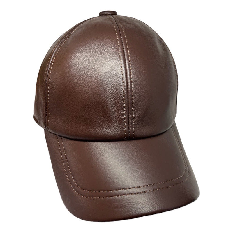 Gorra Jockey Cuero Piel De Oveja Unisex Laspezia Mod. Boss
