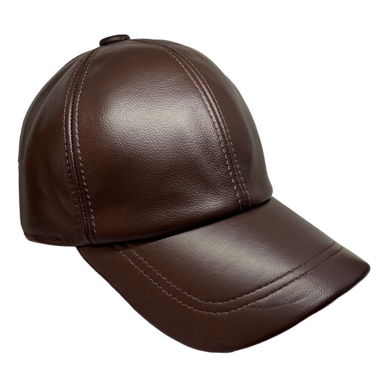 Gorra Jockey Cuero Piel De Oveja Unisex Laspezia Mod. Boss