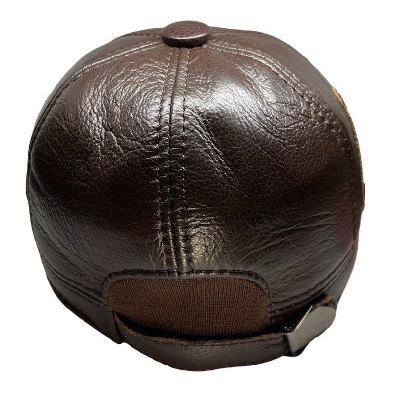 Gorro Jockey De Cuero Genuino Lujo Luxher Mod. Oslo