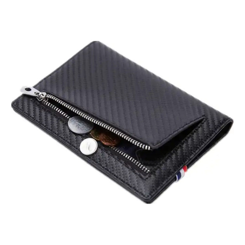 Porta Pasaporte Elegante Billetera Cuero Genuino Bison Denim