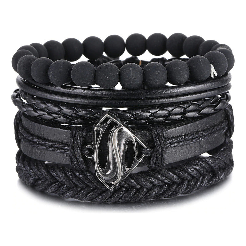 Pulsera De Cuero Ajustable Unisex Modelo Super