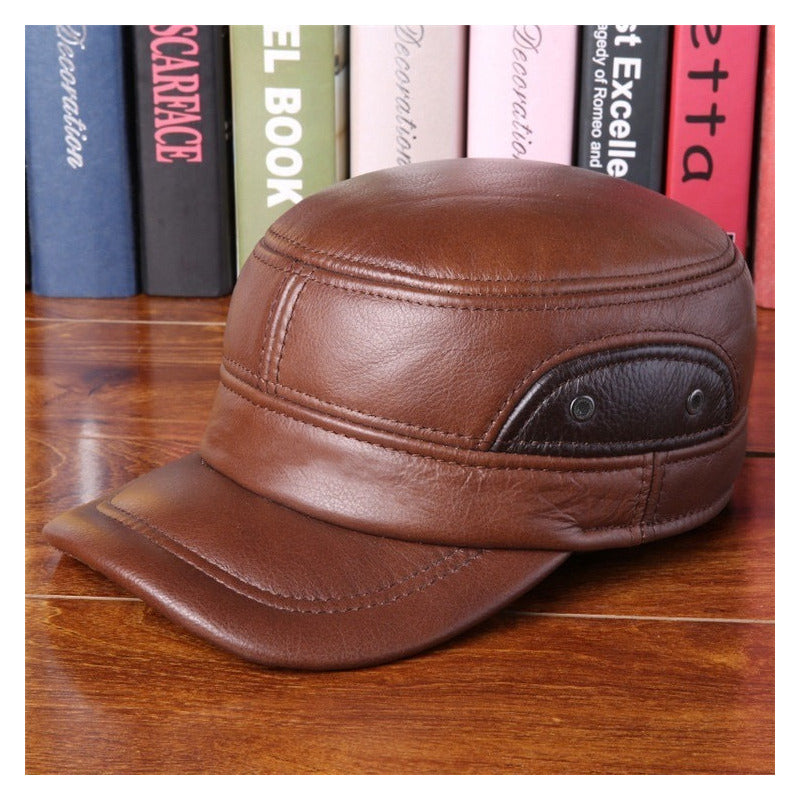 Gorro Jockey Cuero Genuino Lujo Estilo Militar Mod. Twol