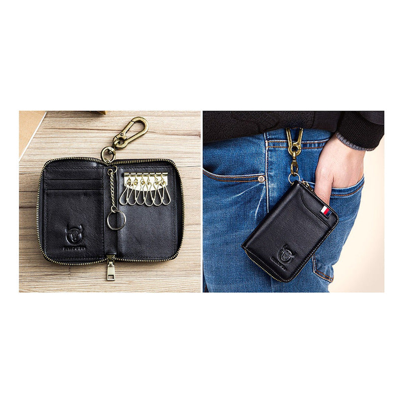 Llavero Billetera Cuero Protec Rfid Bull Captain Mod Grand