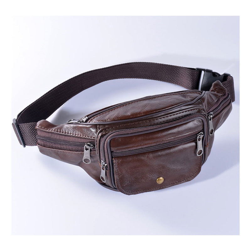Banano Riñonera Amplia Cuero Genuino Unisex Mod. Punto